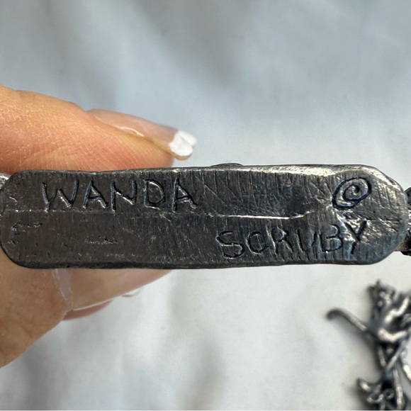 🎄🎄Vintage Wanda Scruby Pewter Cat Napkin Rings Set of 4 - Picture 2 of 5